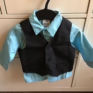 Boys Dress Shirt Vest Set 24 Months